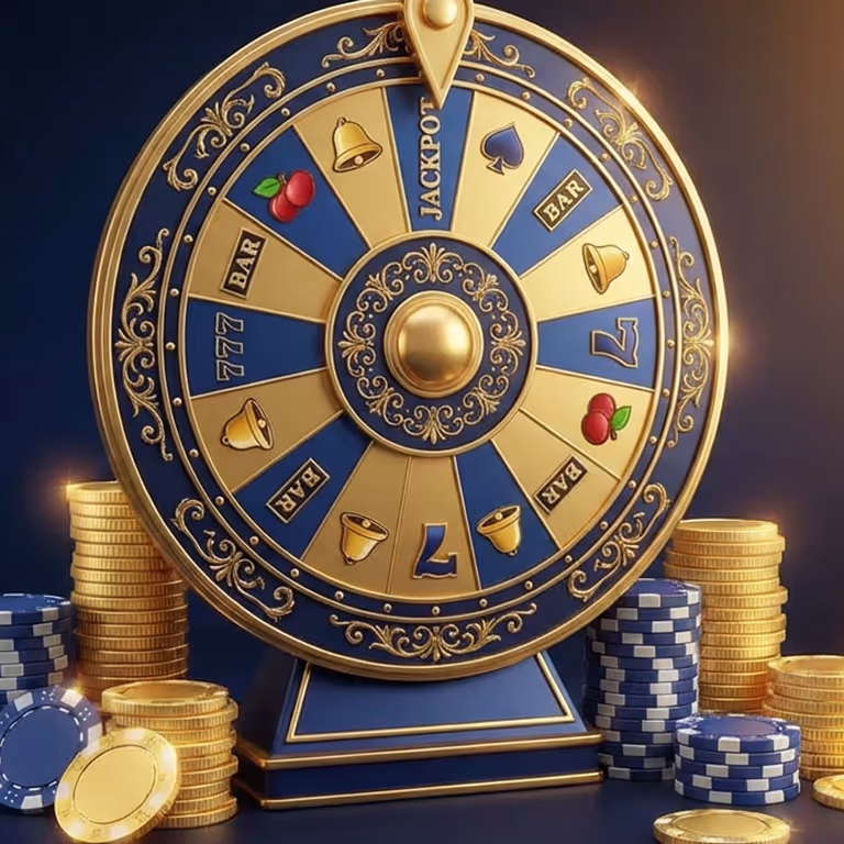 Golden four-aces playing cards showcased in the refined winter interior of Atlantic Ace Casino.